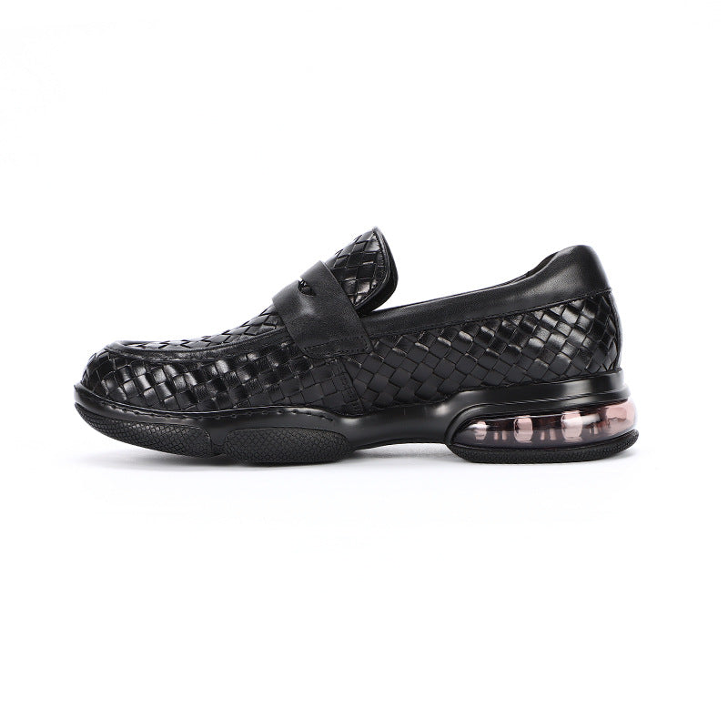 Men's Authentic Weave Air Cushion British Style Leather Shoes