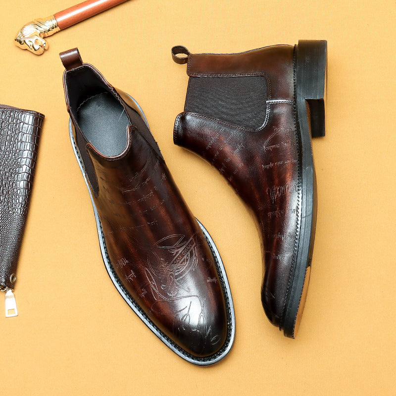 Men's Chelsea Genuine England Style Ankle Pointed Boots