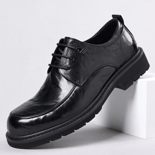 Men's England Style Fashion Thick-soled Commuter Trendy Leather Shoes
