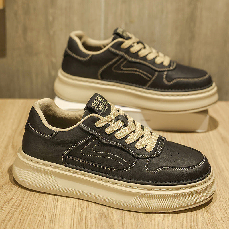 Men's Lightweight Platform Vintage Skateboard Soft Bottom Men's Board Shoes