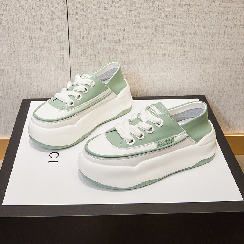 Women's White Dad Versatile Hidden Platform Heels