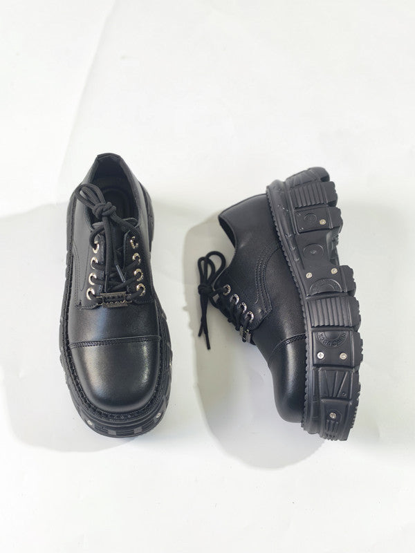 Fashion Punk Big Head Platform Tank Leather Shoes