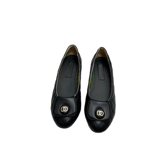 Women's Style School Bag Buckle Ballet Black Diamond Plaid Vintage Casual Shoes