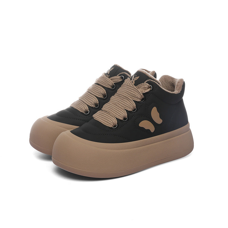Women's Silk Rabbit Bread Winter Fleece-lined Fashion Sneakers