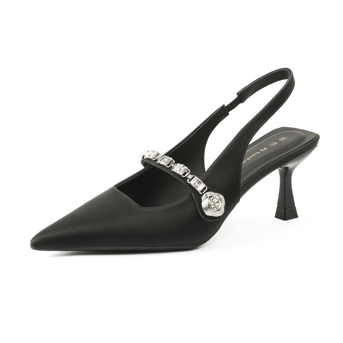 Women's Insole Satin White High Pointed Stiletto Heels