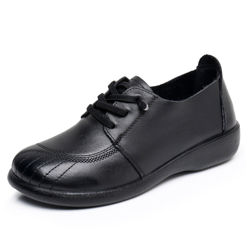 Women's Spring First Layer Cowhide Mom Soft Bottom Surface Casual Shoes
