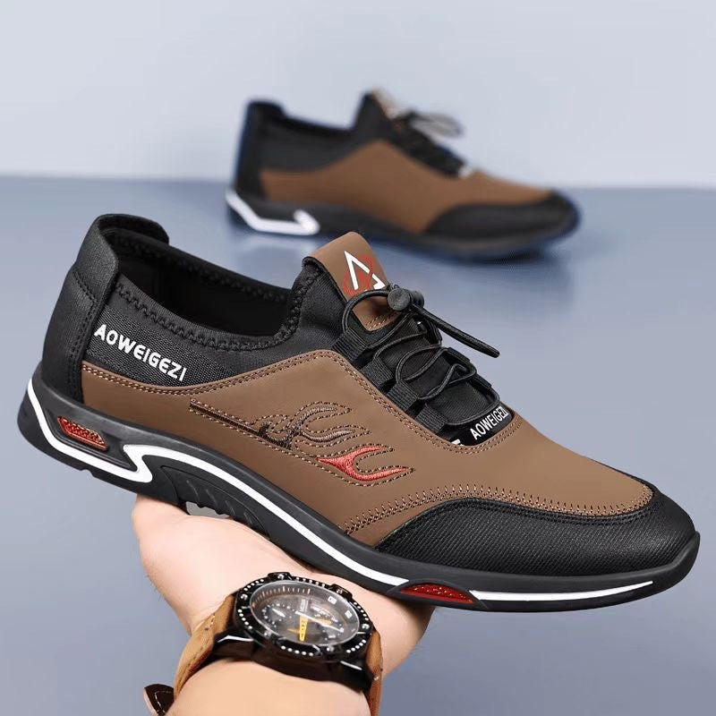 Men's Fashion Soft Bottom British Outdoor Sports Leather Shoes