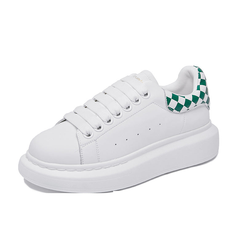 Innovative White Chessboard Plaid Personality Trendy Casual Shoes