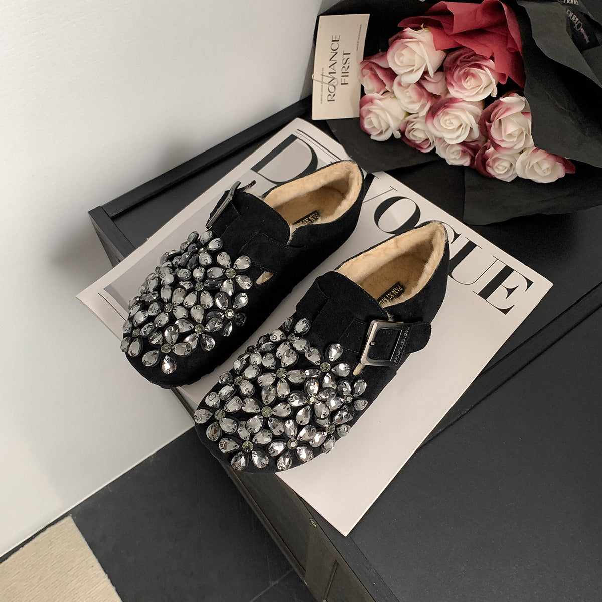 Women's Autumn Comfortable Flat Rhinestone Fairy Style Casual Shoes