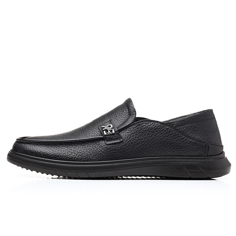 Men's Sheepskin Pumps Slip-on Soft Genuine Step-on Men's Casual Leather Shoes