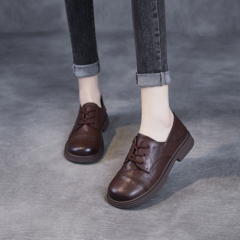 Women's Beautiful Natural Color Authentic Spring British Loafers