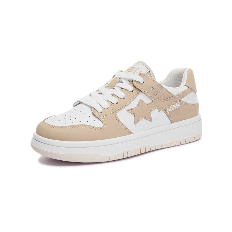 Women's Autumn White Flat Sports Board Plus Sneakers