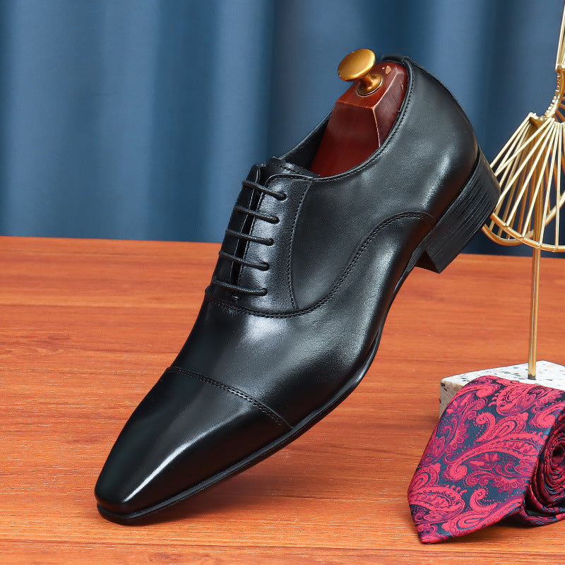Men's Business Formal Wear Simple Oxford Lace Leather Shoes