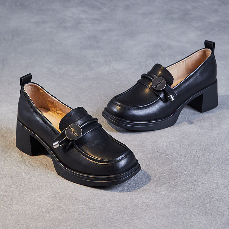 Women's Inside Outside Chunky Platform Brown Retro Loafers