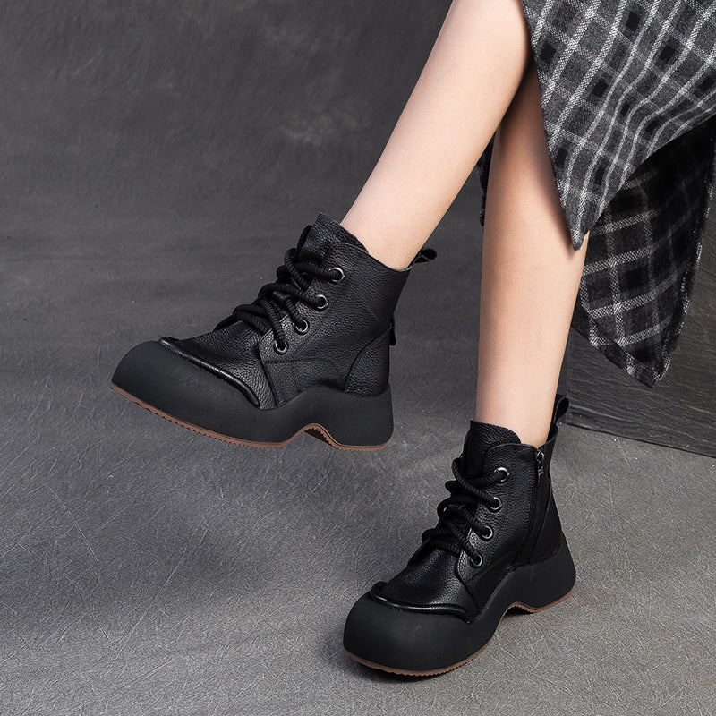 Women's Shu Autumn Retro Simple Solid Color Men's Shoes