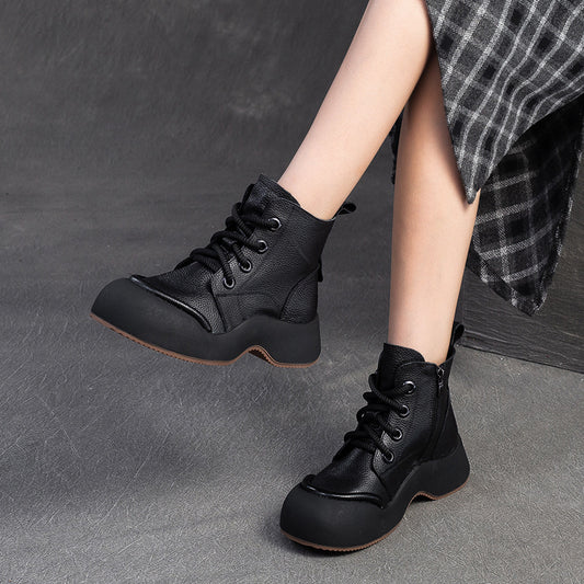 Women's Shu Autumn Retro Simple Solid Color Men's Shoes
