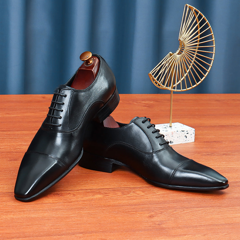 Men's Business Formal Wear Simple Oxford Lace Leather Shoes