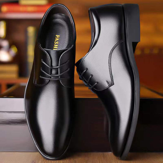 Men's Formal Wear Business British Style Korean Green Soft Leather Shoes