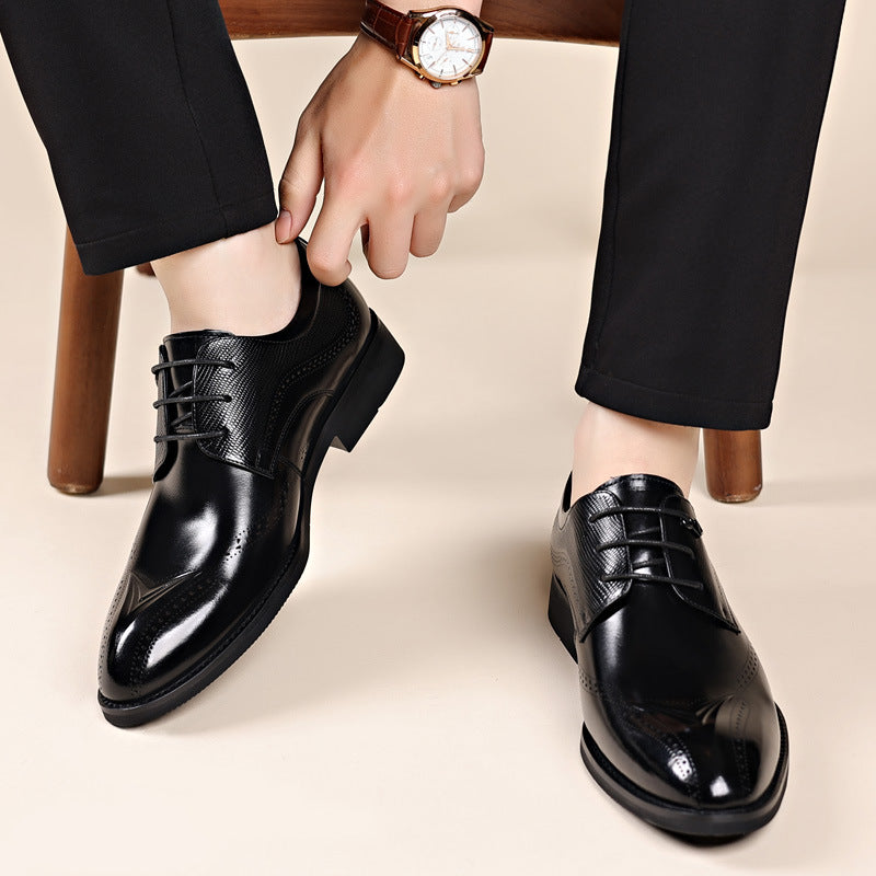 Men's Wear Soft Bottom Breathable Genuine England Style Leather Shoes