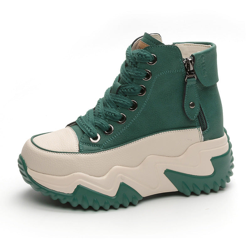 Women's Height Increasing Insole Authentic Clunky Spring Versatile Korean Style Thick Women's Casual Shoes