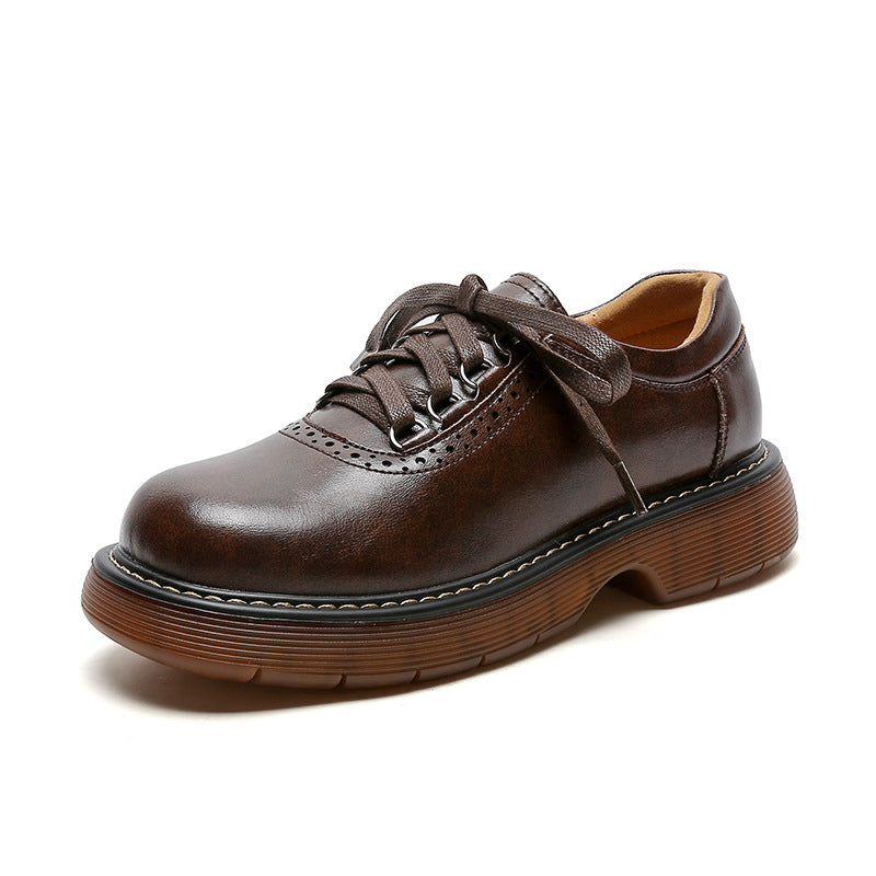 Women's Autumn British Style Round Toe Platform Loafers