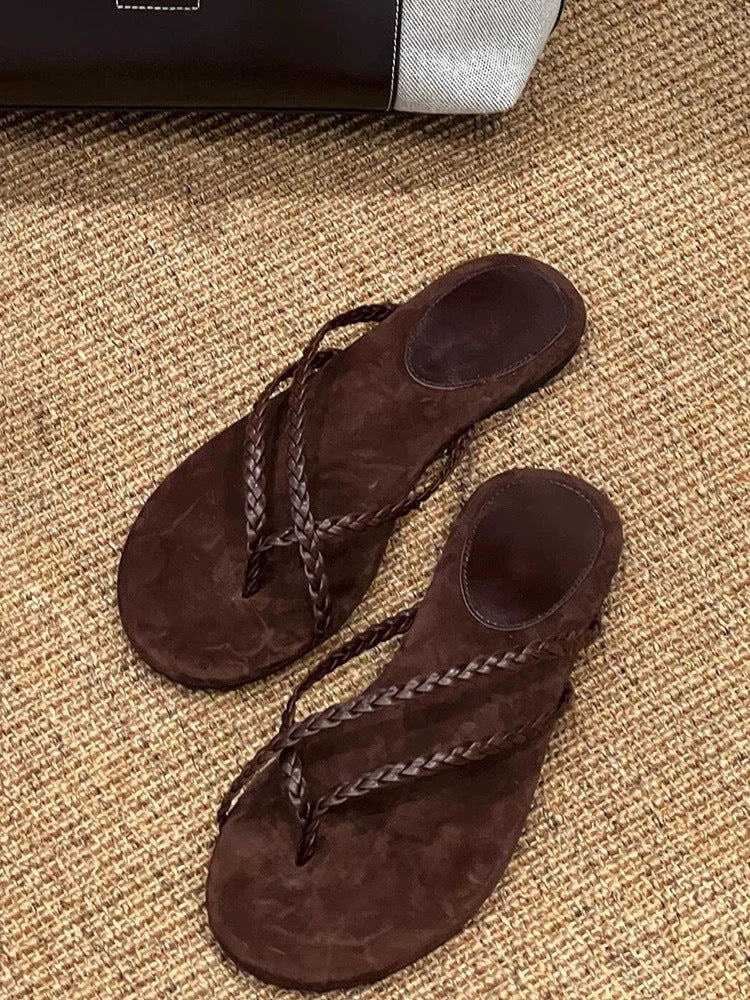 Women's Korean Style Niche Beach Vacation Flat Sandals