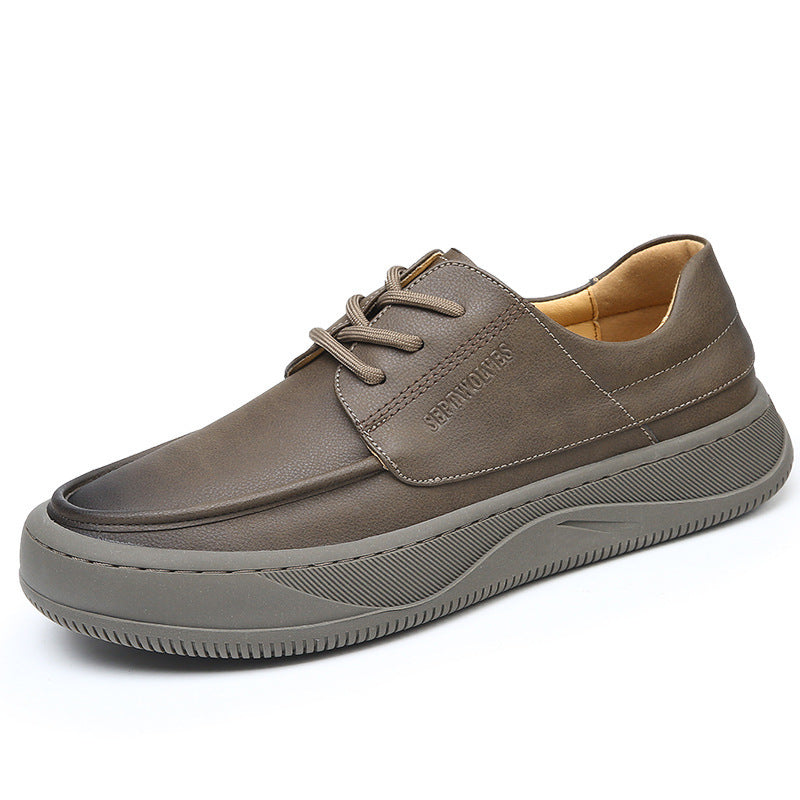 Men's Autumn Genuine Breathable Versatile Platform Fashion Leather Shoes