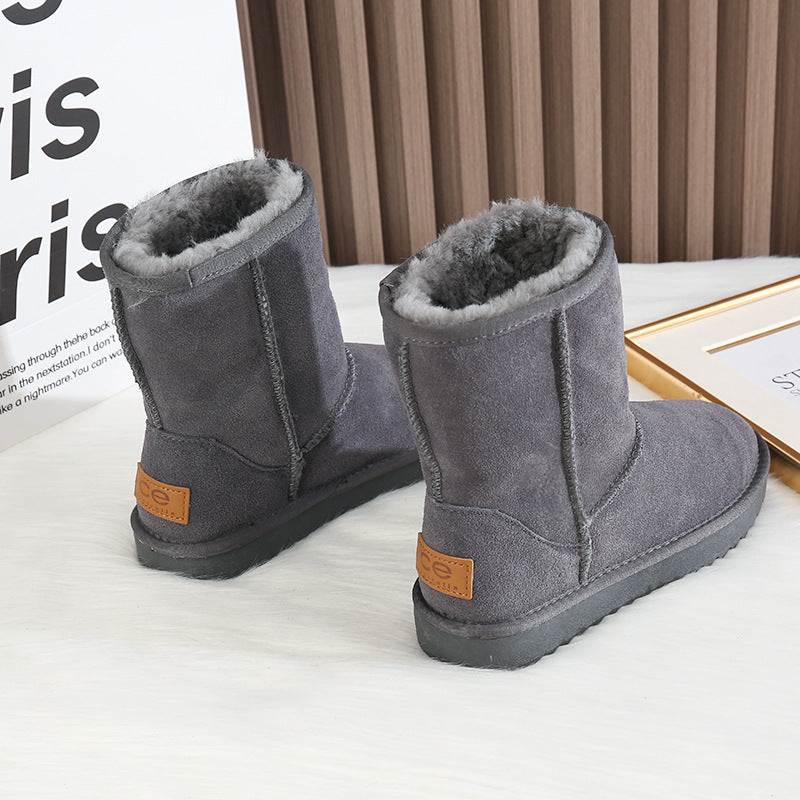 Women's Fur For Plus Veet Thickened Warm Genuine Snow Boots