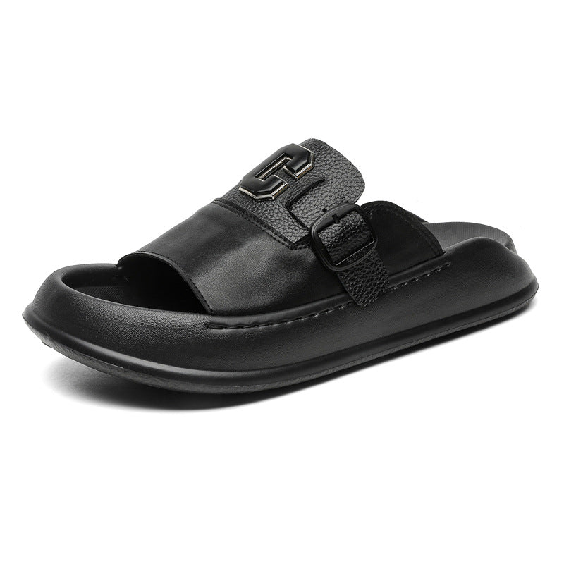 Men's White Outerwear Fashion High-grade Summer Soft Slippers