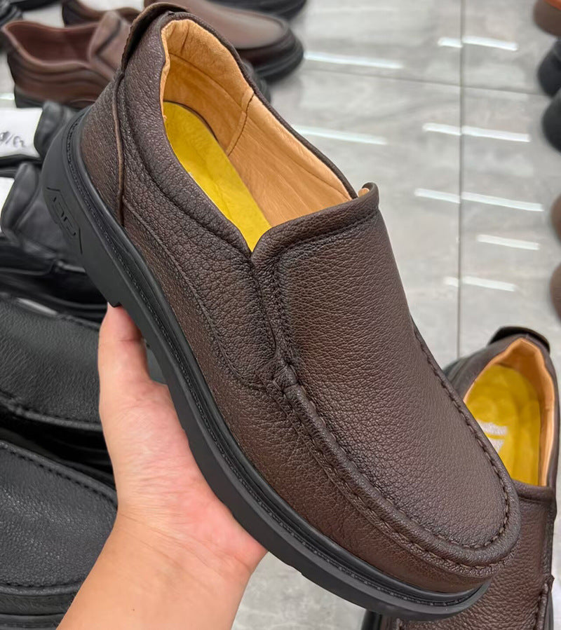 Men's Thick Bottom Soft Surface Slip-on Comfortable Leather Shoes