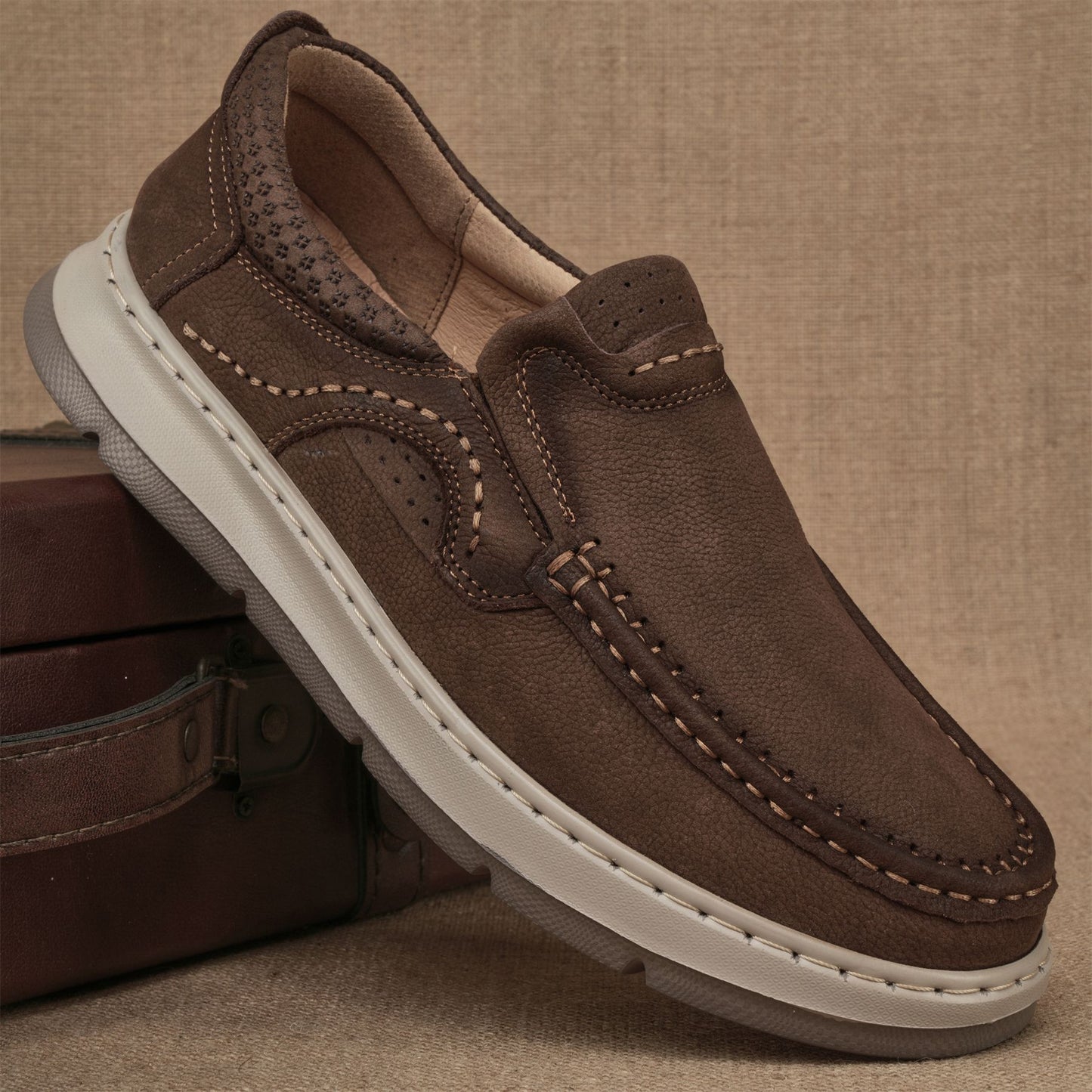 Men's Genuine Business First Layer Cowhide British Loafers