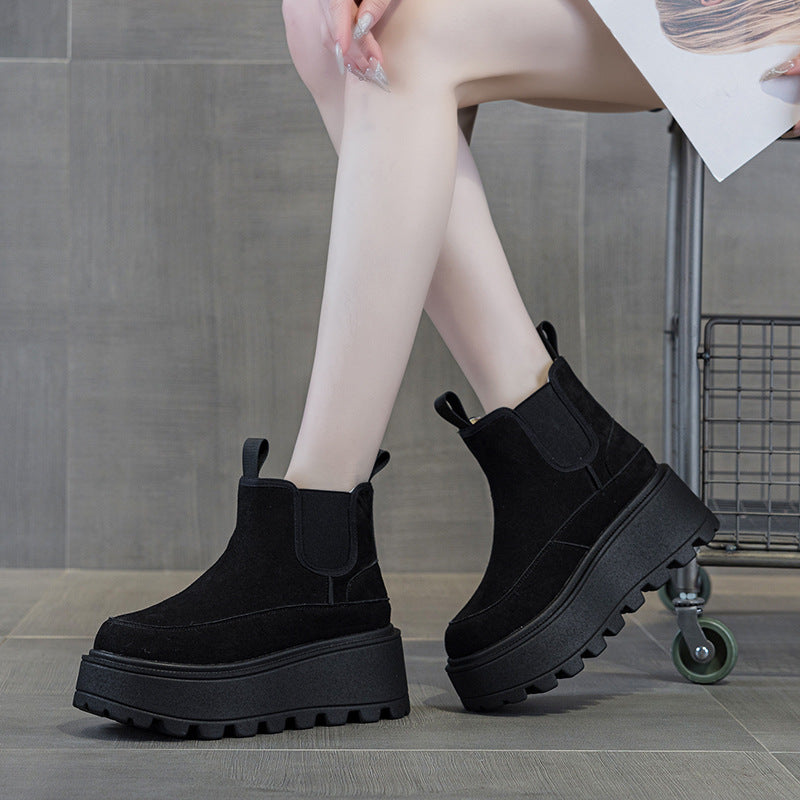 Women's Cotton Winter Fleece-lined Vintage Ankle Platform Women's Casual Shoes