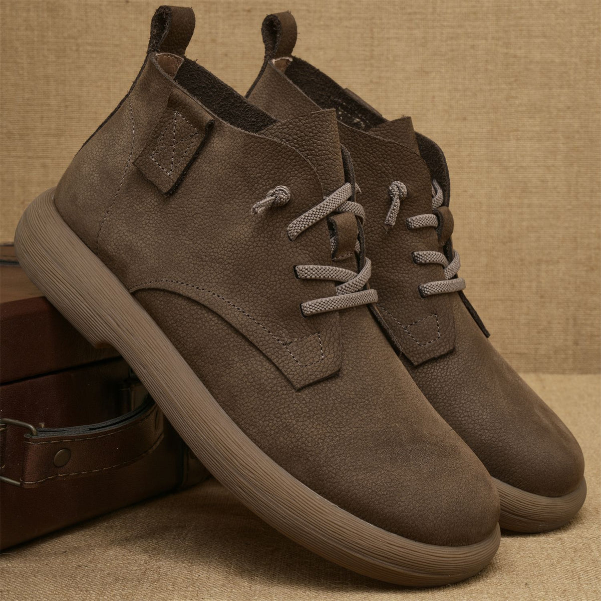 Men's First Layer Cowhide Light Bottom Front Outdoor Men's Casual Leather Shoes
