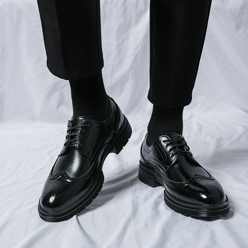 Men's Plus Size Brogue Business Formal Wear Leather Shoes