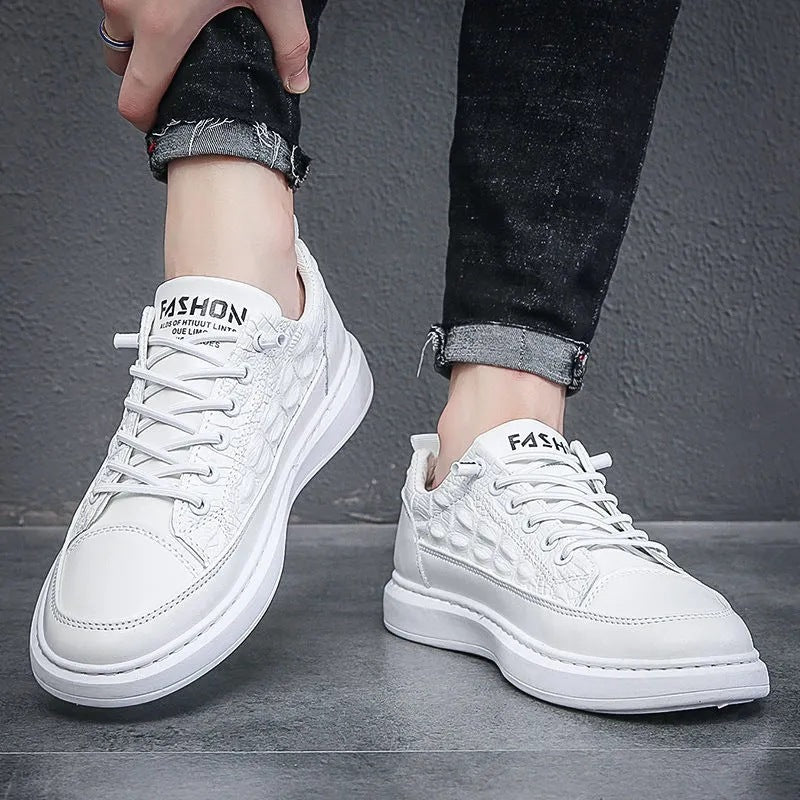 Men's Oversized Spring Widen Large Size White Sneakers