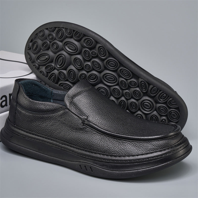 Men's Fat Feet Wide Toe Pure Cowhide Outdoor Leather Shoes