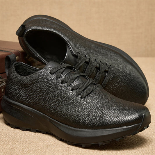 Layer Cowhide Pigskin Lining Rubber Sole Leather Shoes