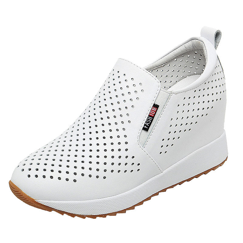 Women's Source Summer Hidden White Travel Slip-on Lazy Heels