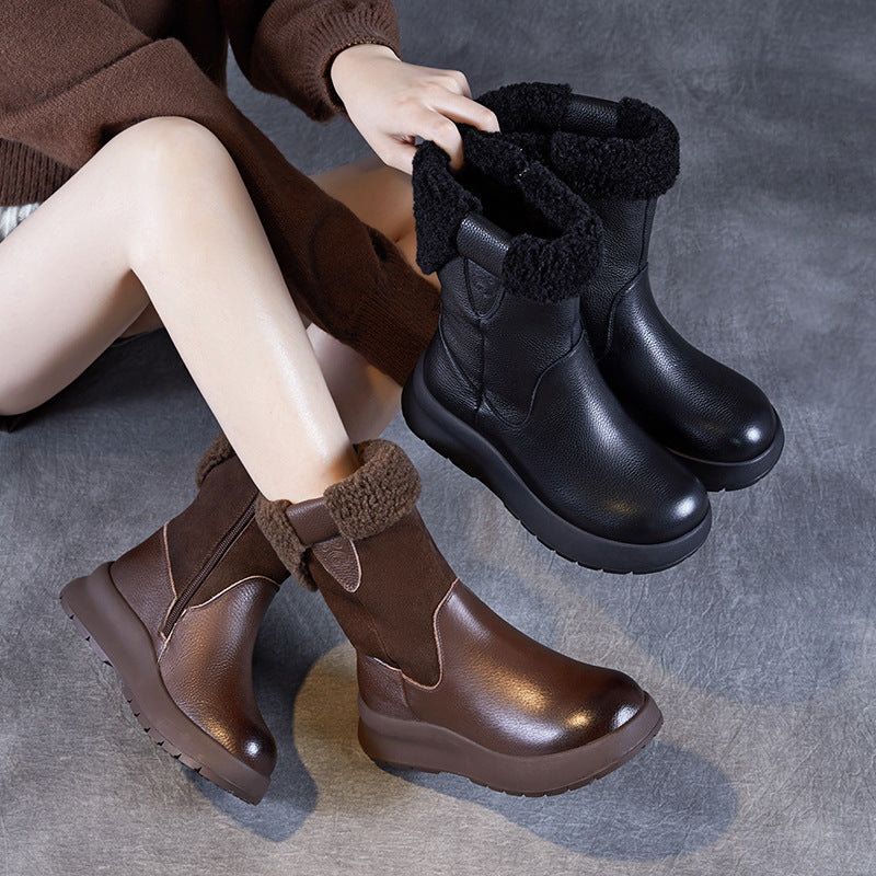 Women's Genuine Thick Bottom Soft Fashion Thickened Snow Boots