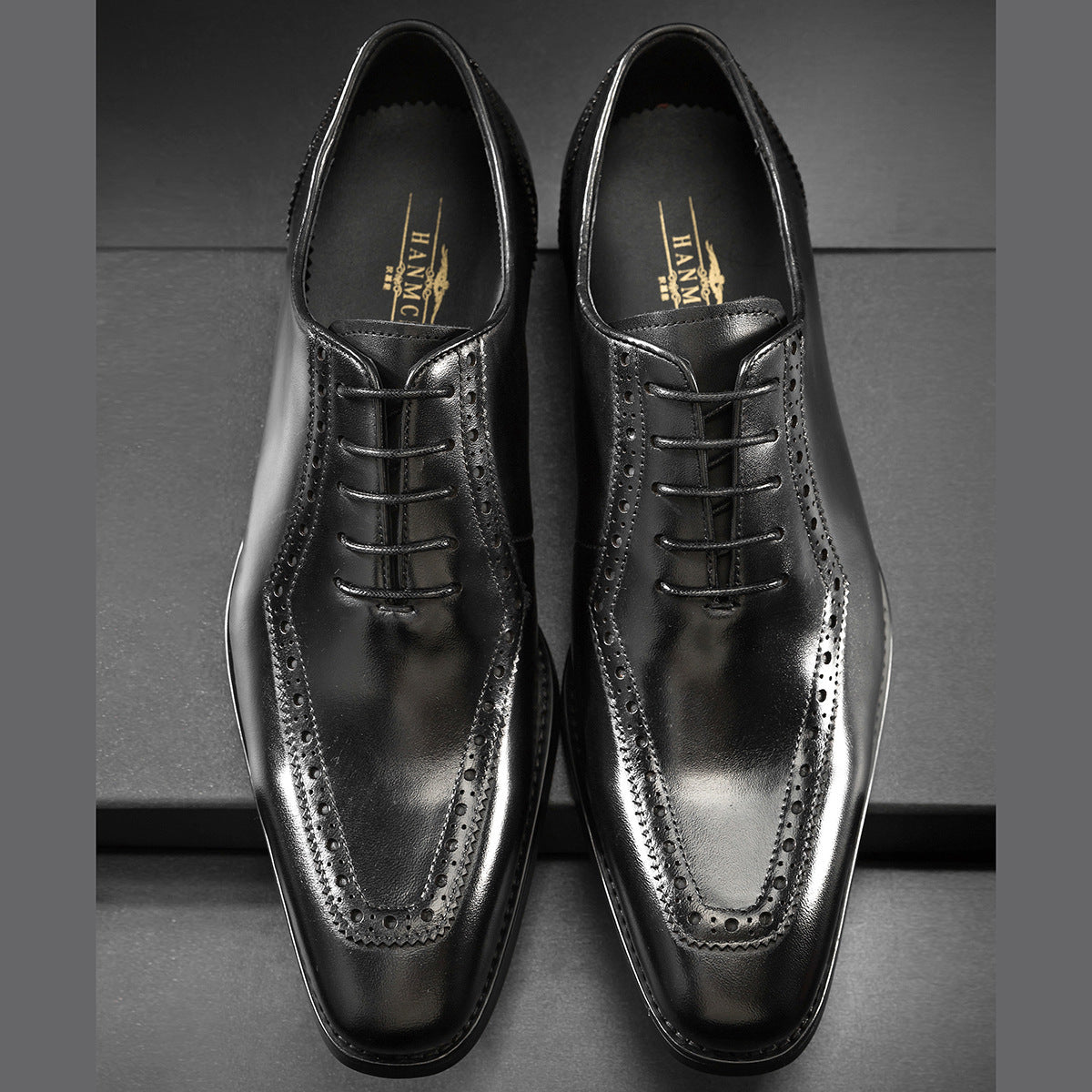 Men's Brogue Oxford Calf Pumps Business Formal Leather Shoes