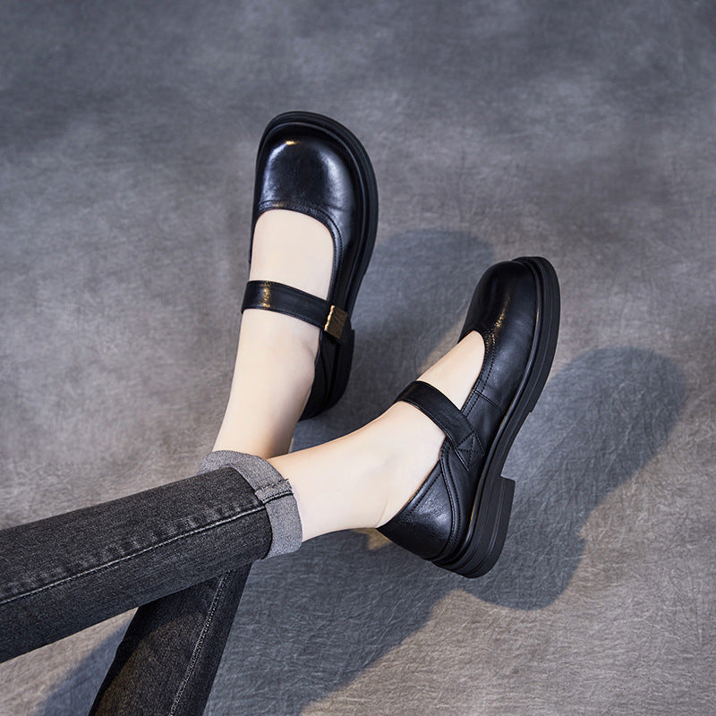Women's Color Mary Jane Spring Shallow Mouth Flat Women's Shoes