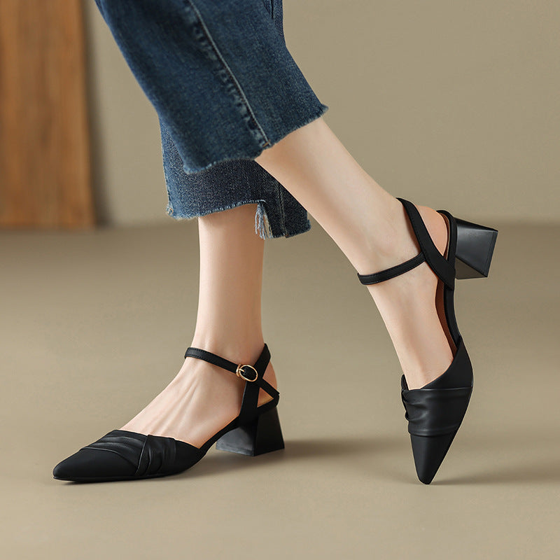 Women's Single Summer Korean Style Versatile Closed Fashion Heels