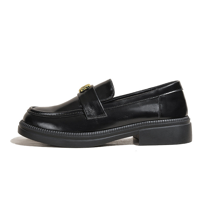 Grape Mom Expensive Camellia Gold Buckle Loafers