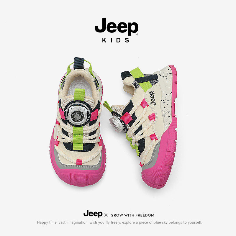 Children's Autumn Hiking Outdoor Waterproof Button Kid's Sneakers