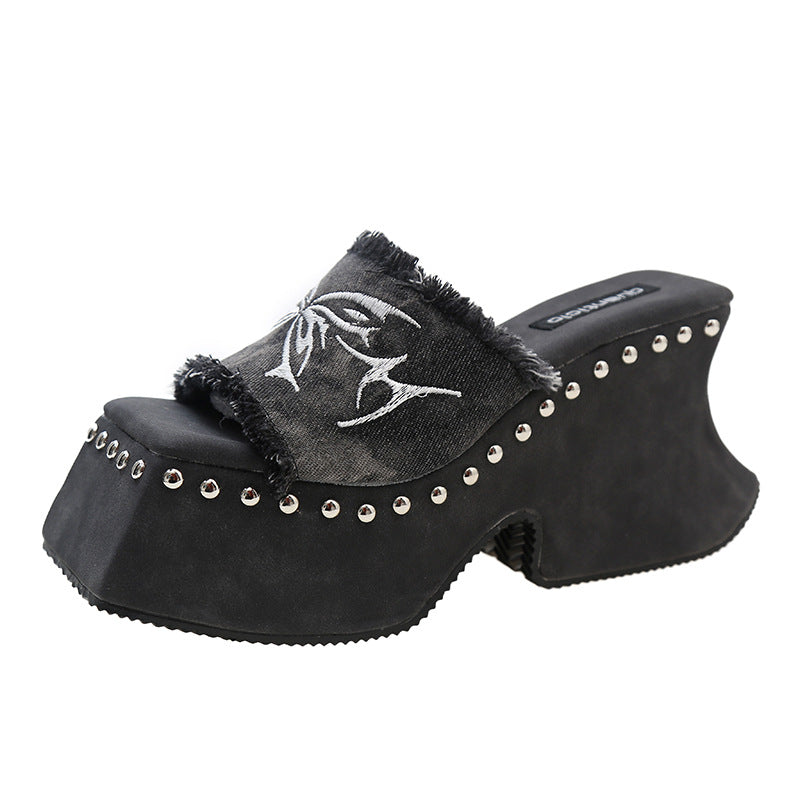 Women's Fashion Korean Style High Platform Wedge Slippers