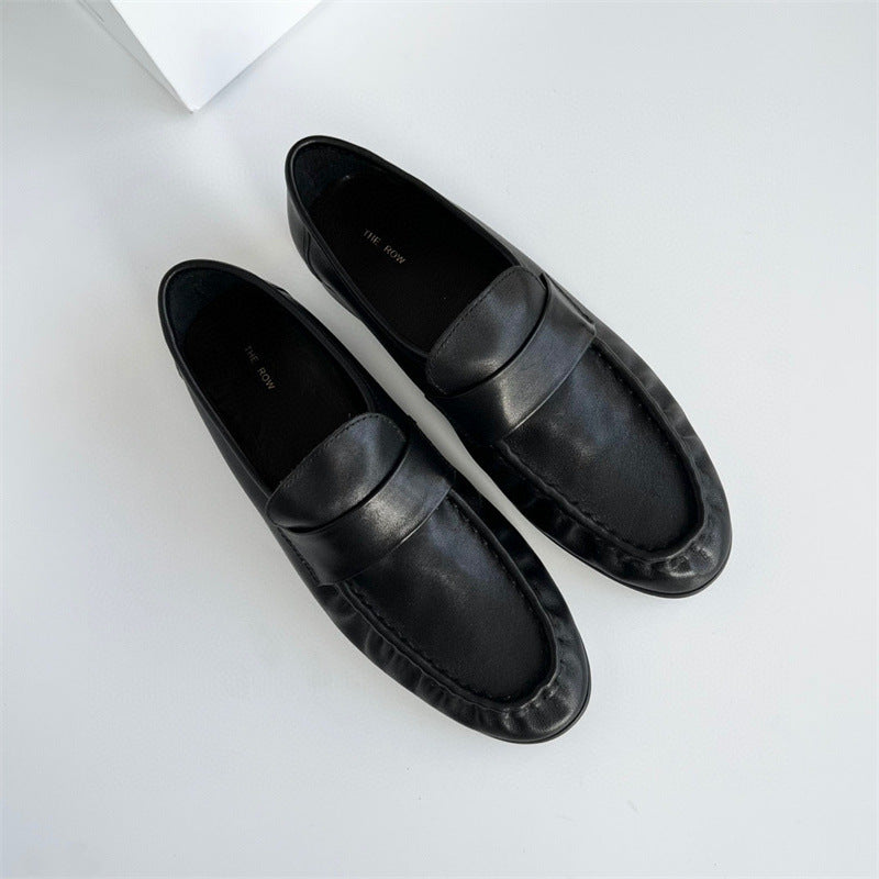 Women's Pure Yuan Soft Round Head Chunky Retro Comfort Loafers