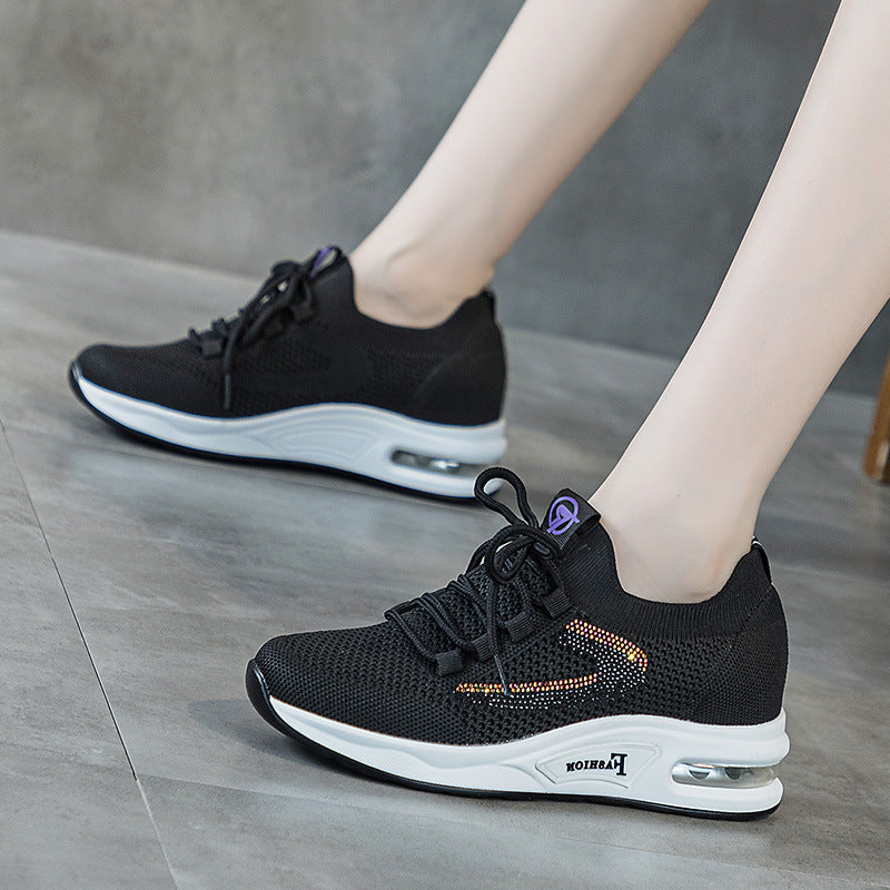 Women's Insole Dad Fly Woven Mesh Breathable Casual Shoes