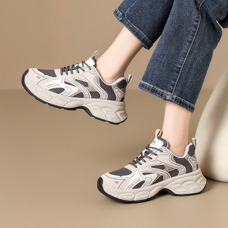 Women's Spring Versatile University Style Sports Thick Sole Sneakers