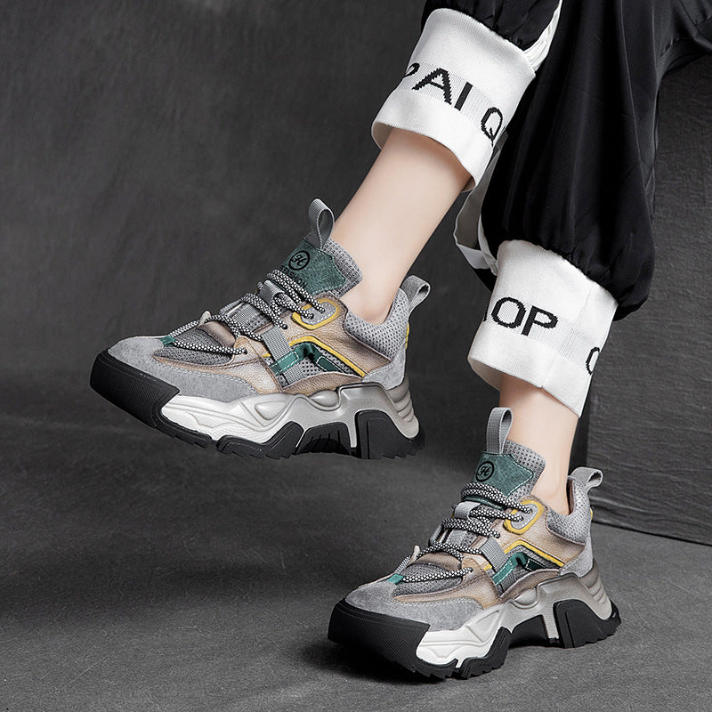 Women's & Men's Contrast Color Trendy Style Platform Leisure Men's Shoes