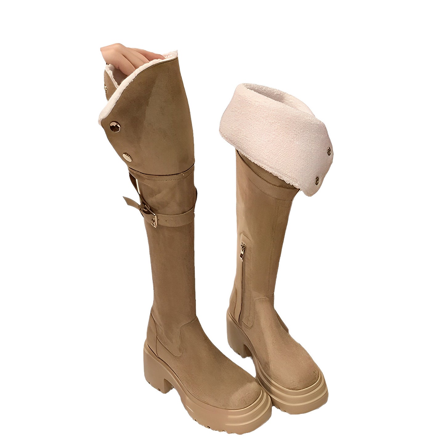 Women's Two-way Wear Over The Knee Winter Slimming Platform Knee-high Boots